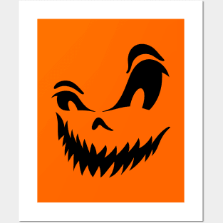 Spooky Jack-o-Lantern Face Posters and Art